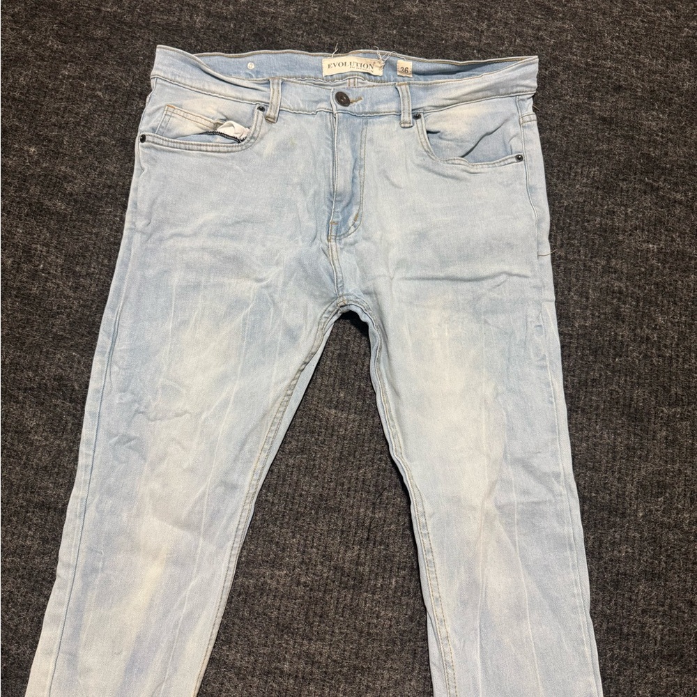 Stone Island Men's Light Blue Skinny Jeans